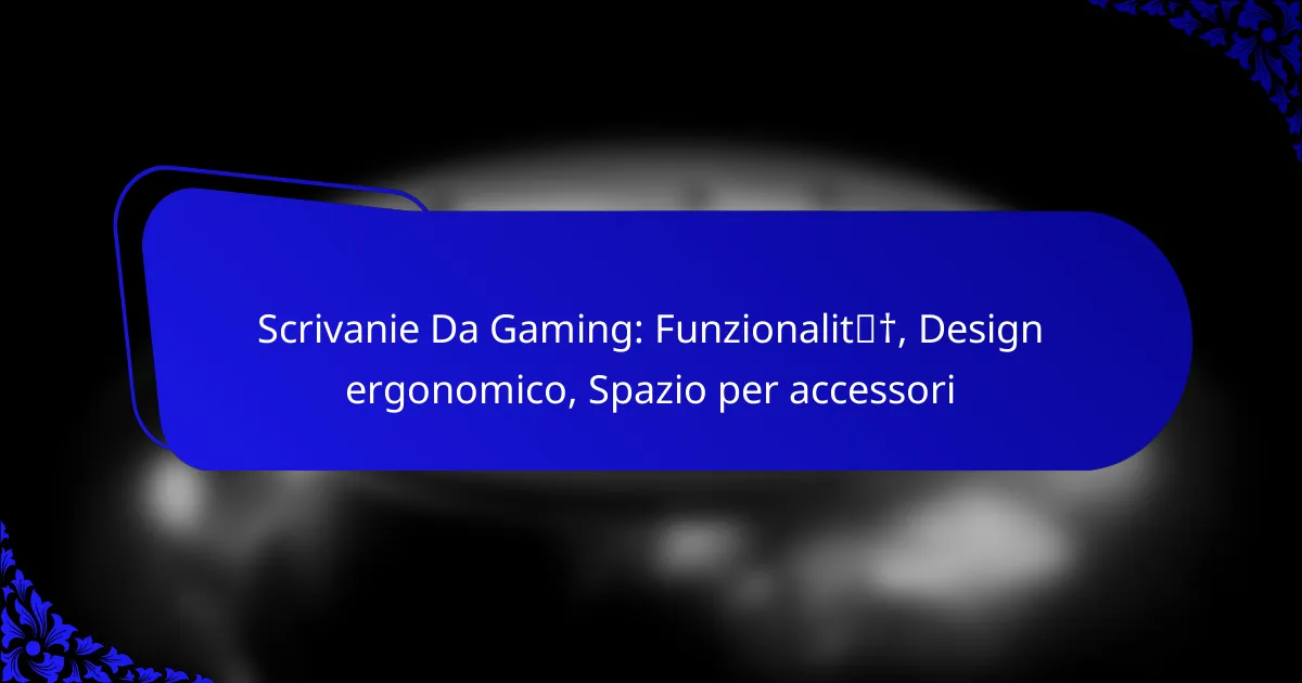 Scrivanie Da Gaming: Funzionalità, Design ergonomico, Spazio per accessori